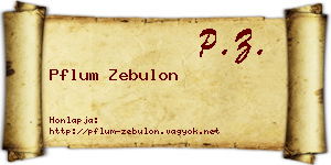 Pflum Zebulon névjegykártya